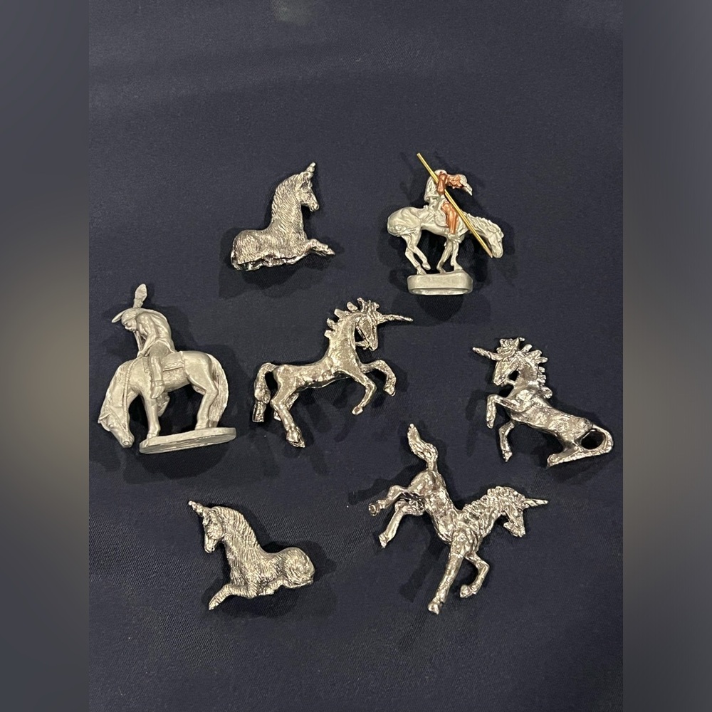 Pewter miniature tiny unicorns